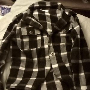 Black and white checkered long sleeve Old Navy 14 16 kids size jacket